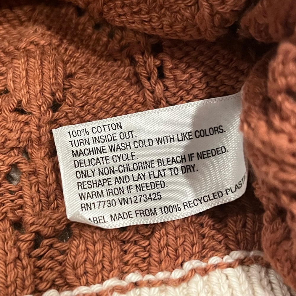 Universal Thread Rust Crocheted Cropped V-Neck Sw… - image 3